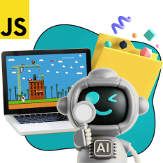 Язык программирования JavaScript + AI. Проектное обучение + геймификация + AI-помощники - КИБЕРшкола программирования для детей, компьютерные курсы для школьников, начинающих и подростков - KIBERone г. Коптево